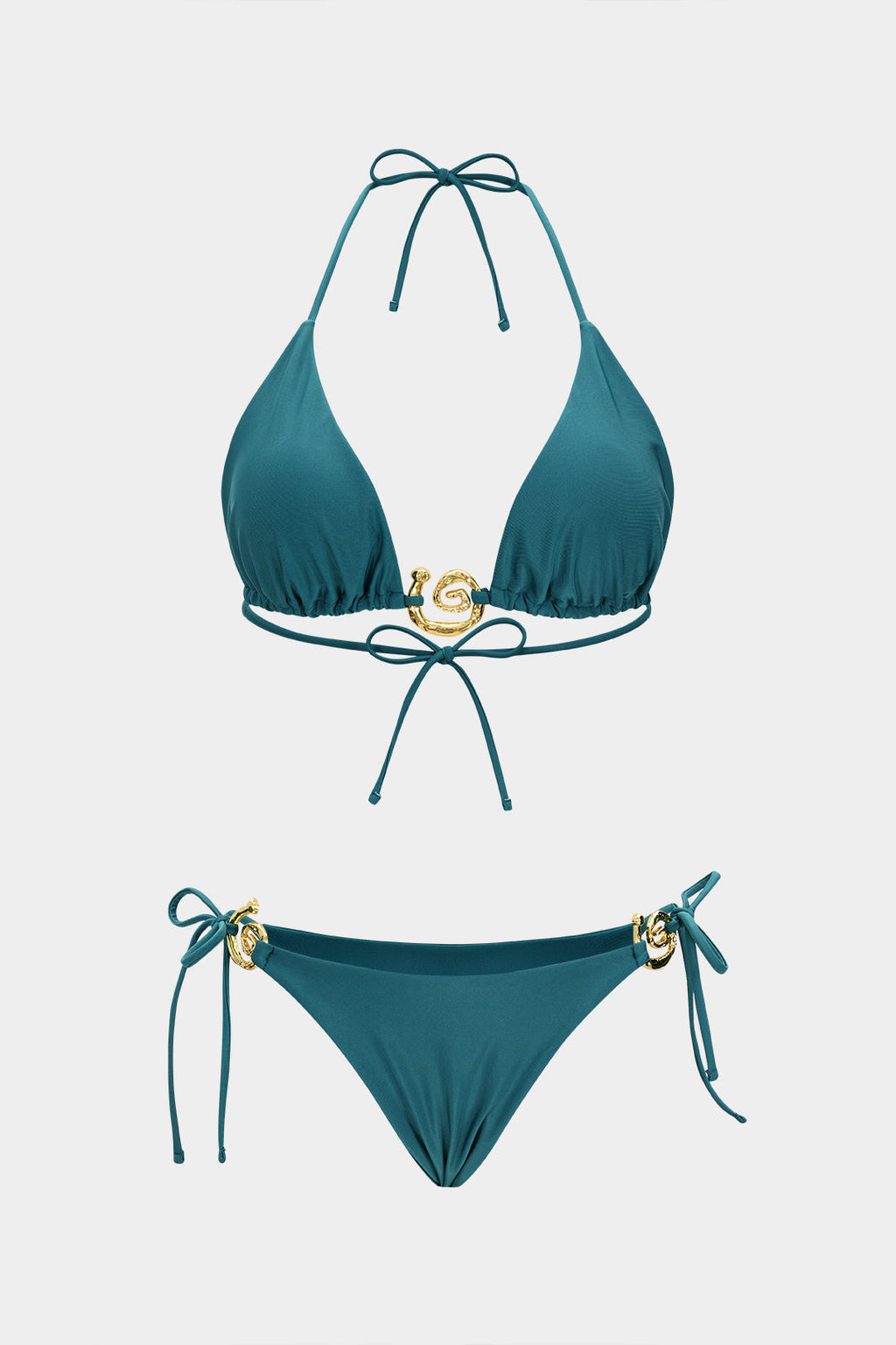 Pharıssa Turkuaz Spiral Detaylı Bikini Takımı