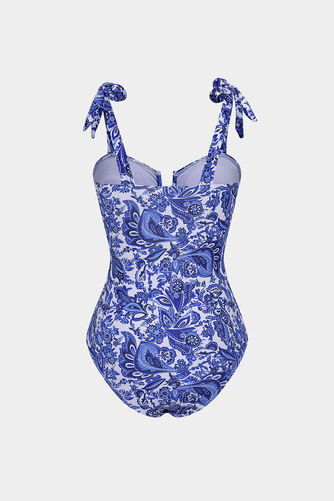 Pharıssa Blue Paisley Tie-Shoulder Swimsuit