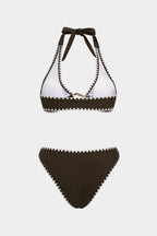 Pharıssa Kontrast Biyeli Halter Yaka Bikini Takımı