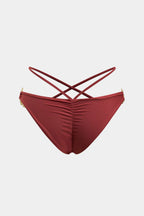 Pharıssa Bordo Gold Taşlı Bikini Takımı