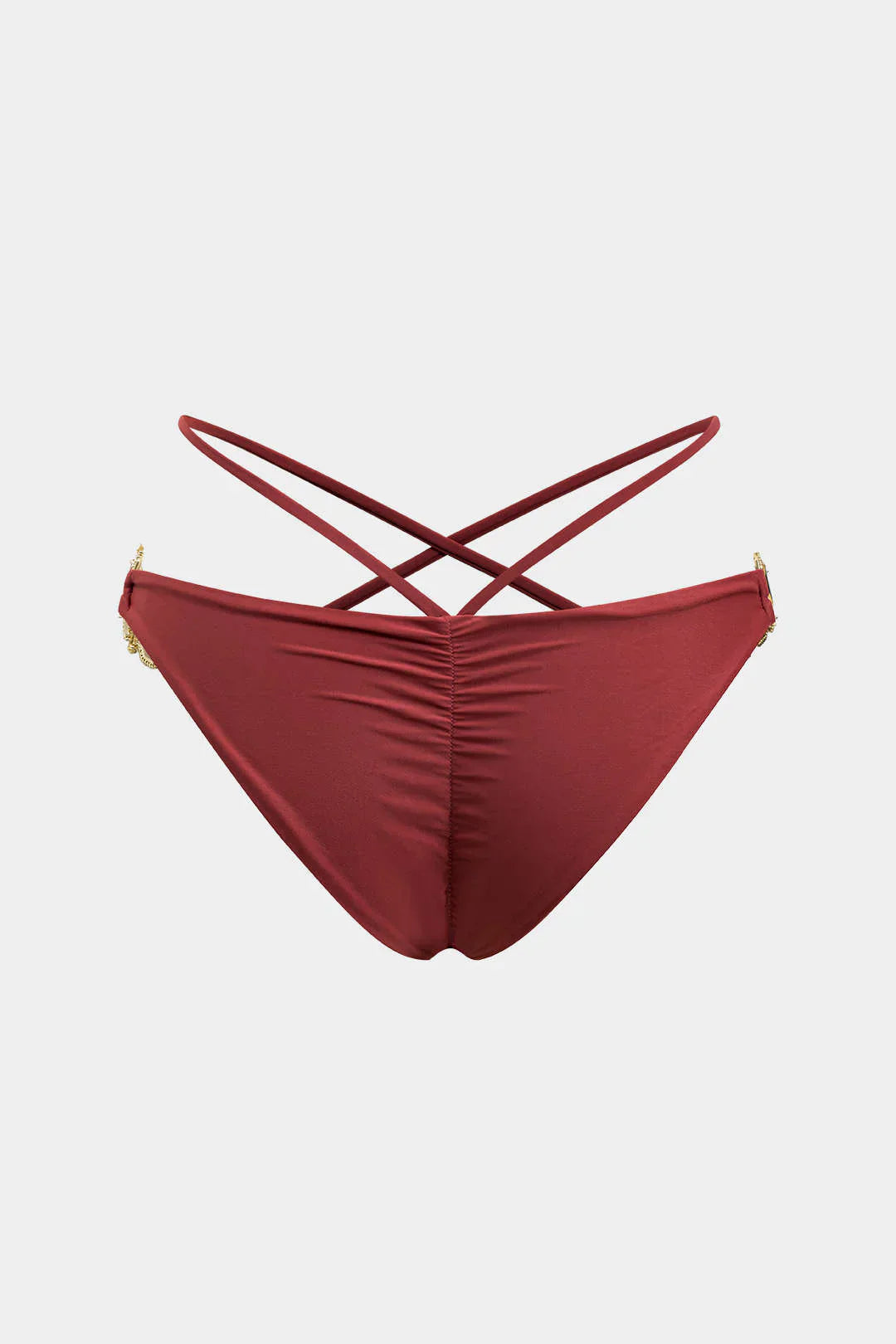 Pharıssa Bordo Gold Taşlı Bikini Takımı