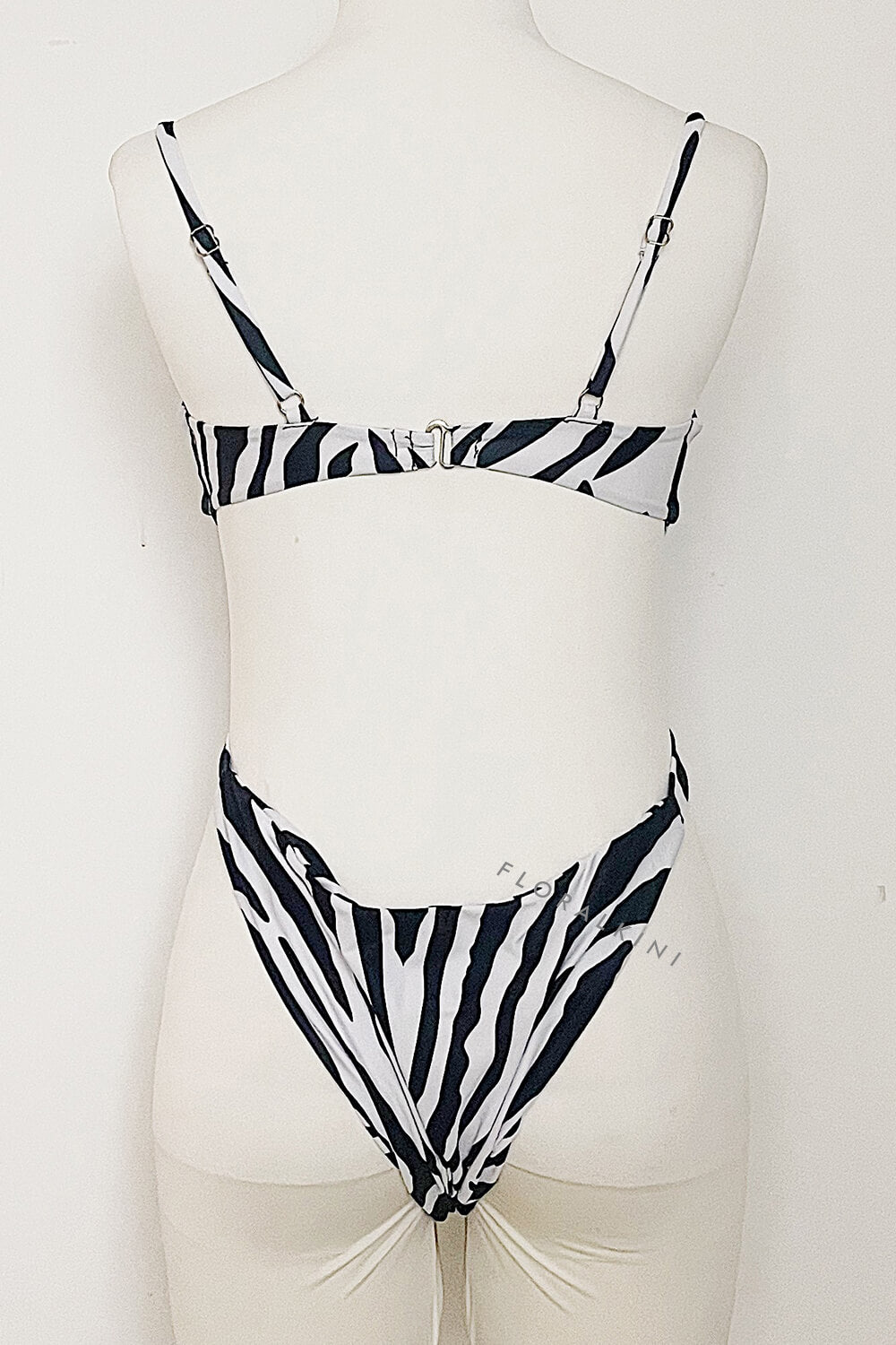 Pharıssa Zebra Print Underwire Wrap Around Gold Chain One Piece Swimsuit