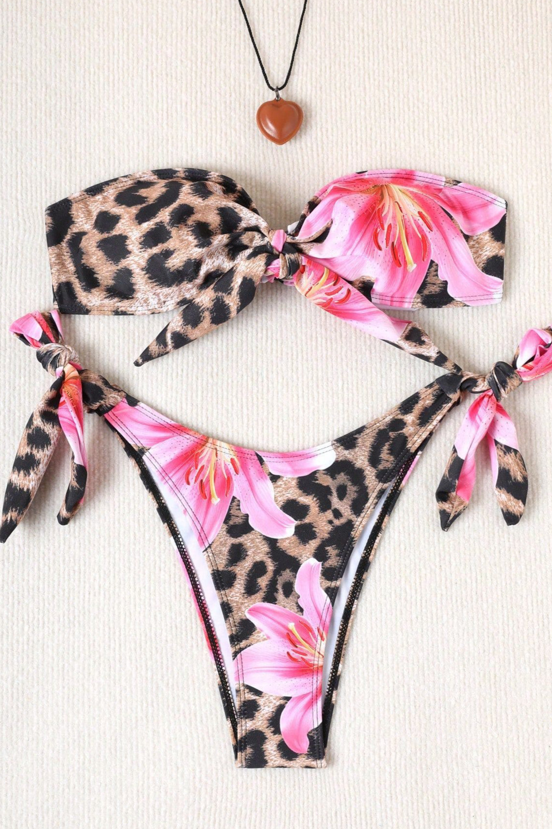 Pharıssa Leopar Çiçekli Bikini Takımı