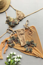 Pharıssa Seksi Düz Renk Bikini & Etek Takımı