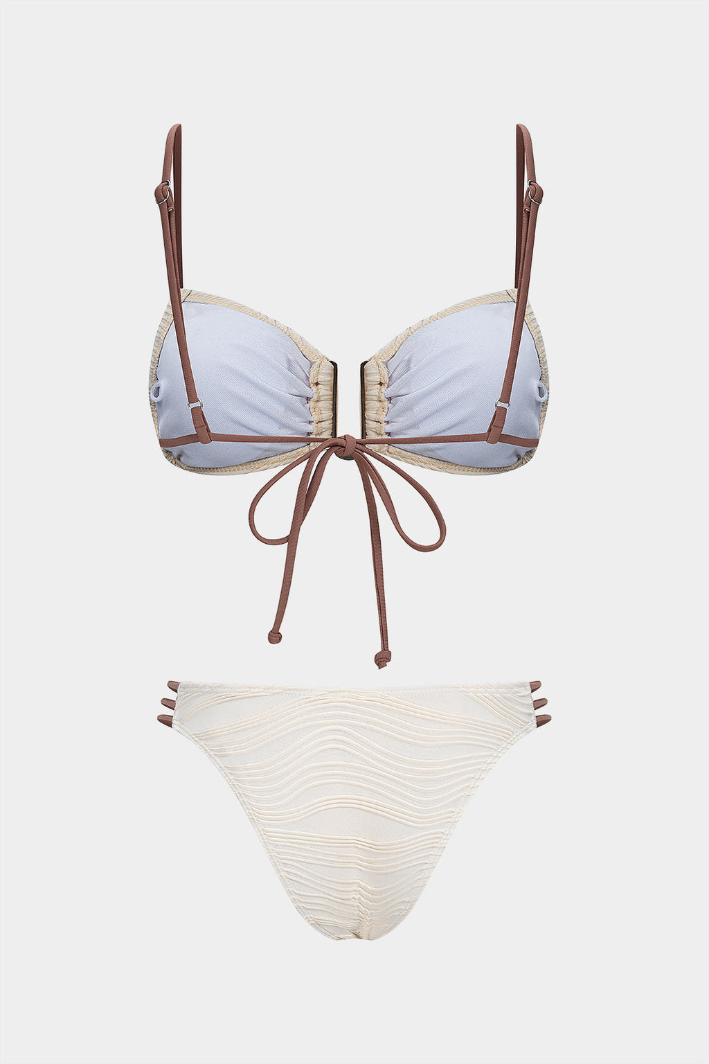 Pharıssa Krem Kahve Kontrast Bikini Takımı