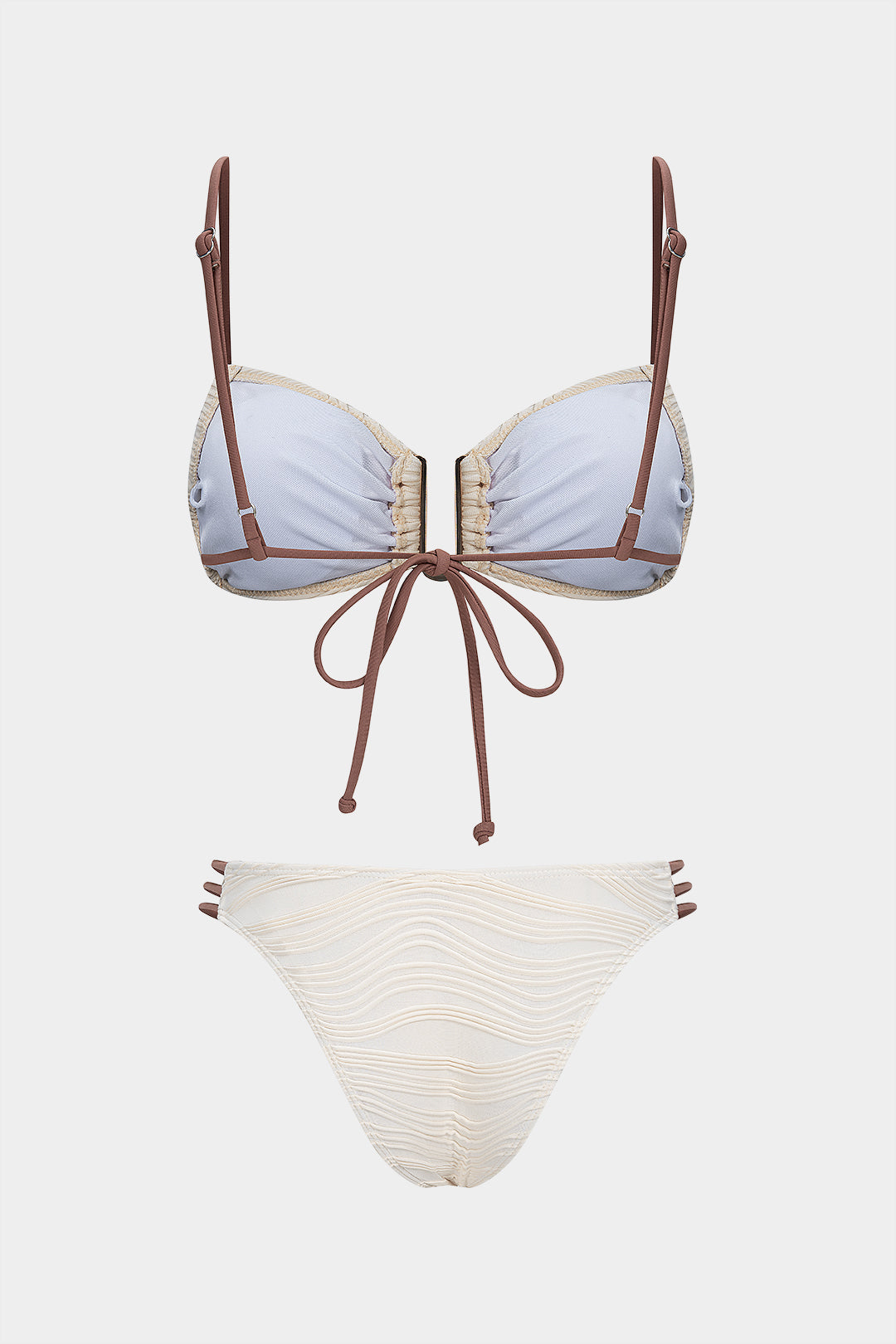 Pharıssa Ivory Mocha Contrast Bikini Set