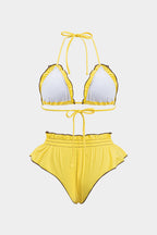 Pharıssa Sarı Fırfırlı Bikini Takımı