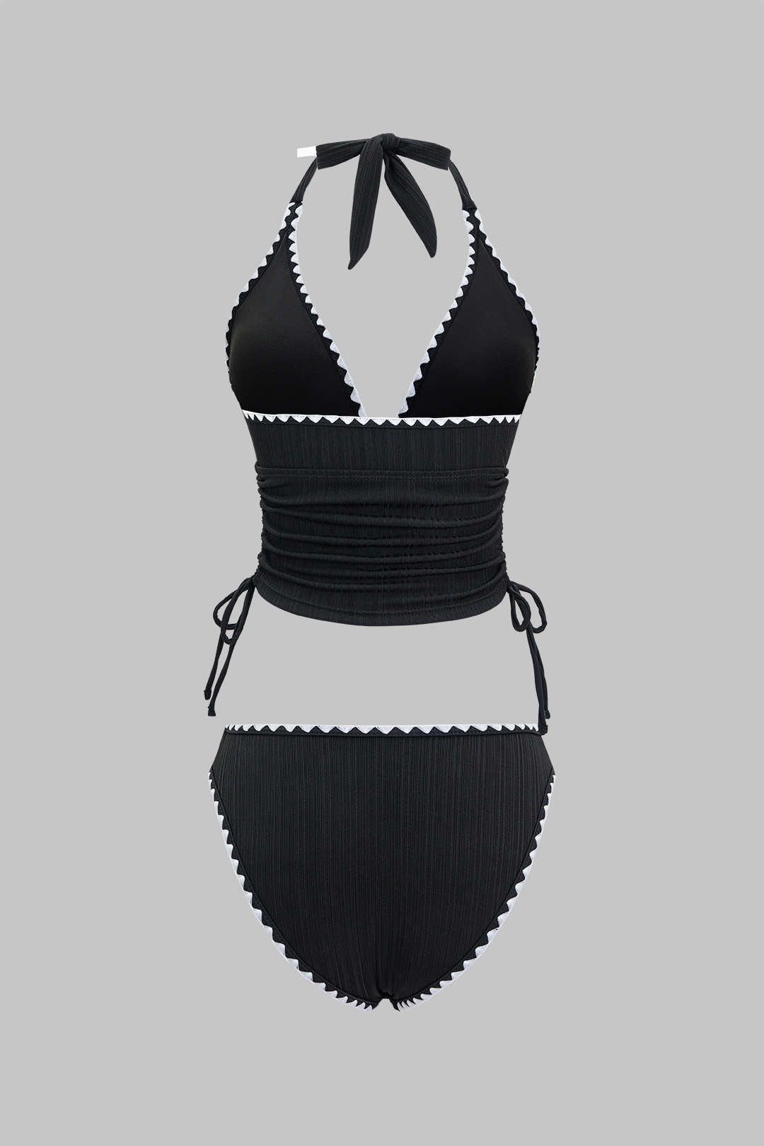 Pharıssa Contrast Binding Halter Neck V-Neck Bikini Set