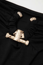 Pharıssa Siyah Gold Tokalı Bandeau Bikini