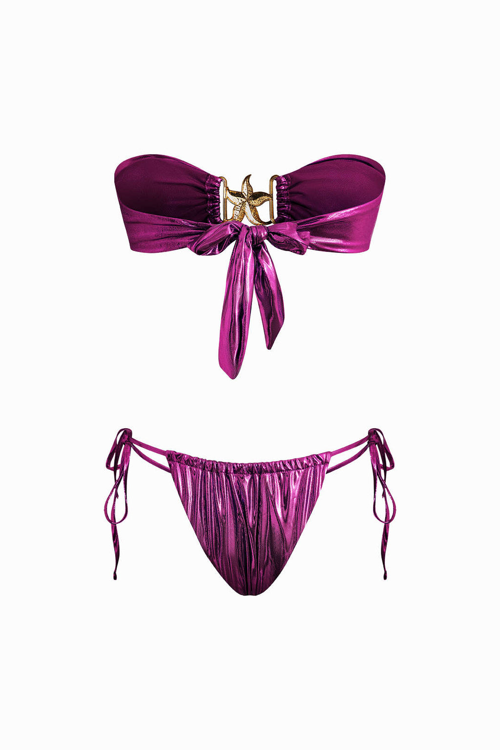 Pharıssa Turkuaz Metalik Bandeau Bikini