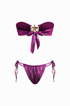Pharıssa Turkuaz Metalik Bandeau Bikini