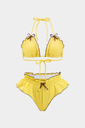Pharıssa Sarı Fırfırlı Bikini Takımı