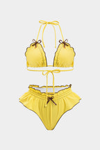 Pharıssa Sarı Fırfırlı Bikini Takımı