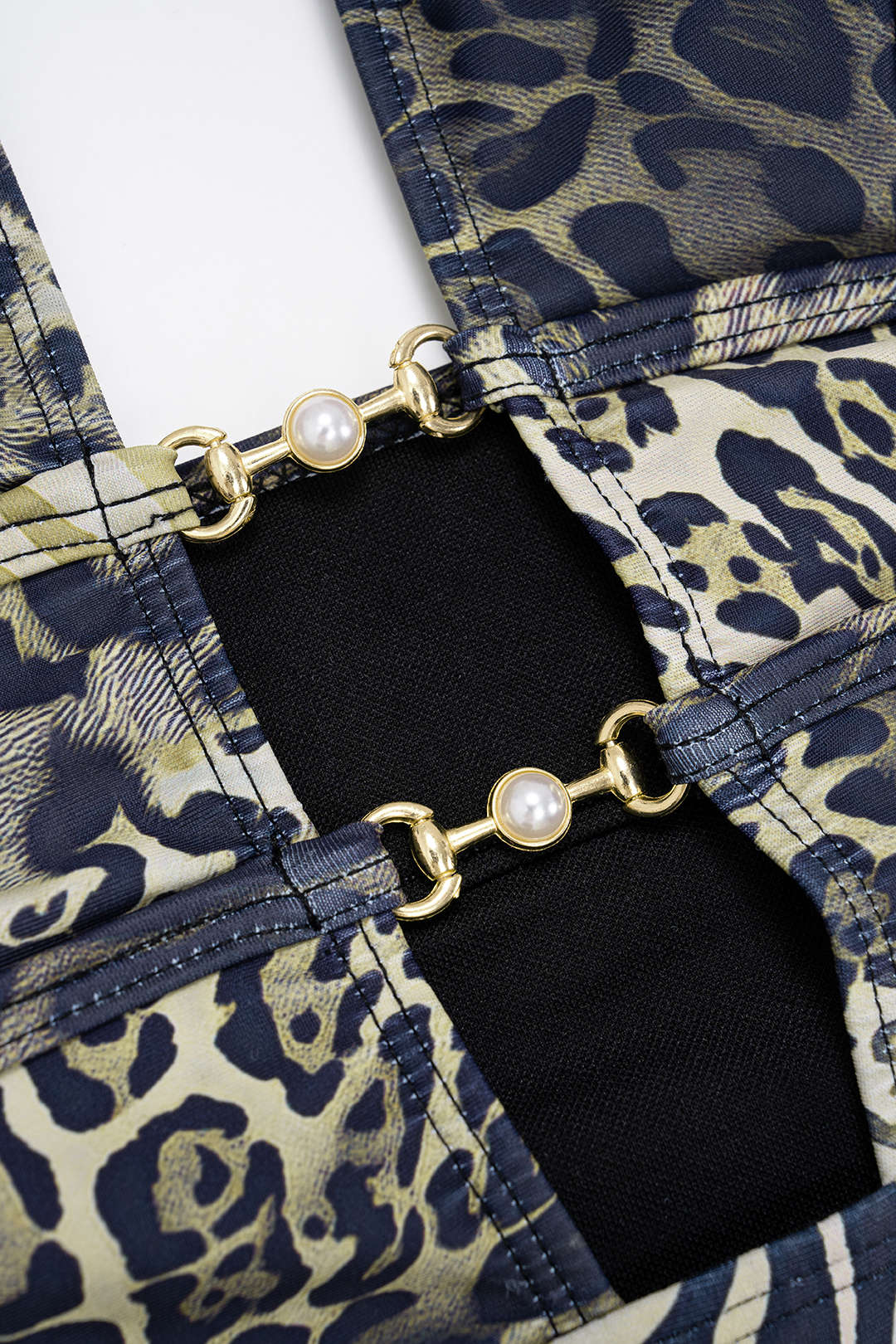 Pharıssa Leopar Desenli Halter Mayo