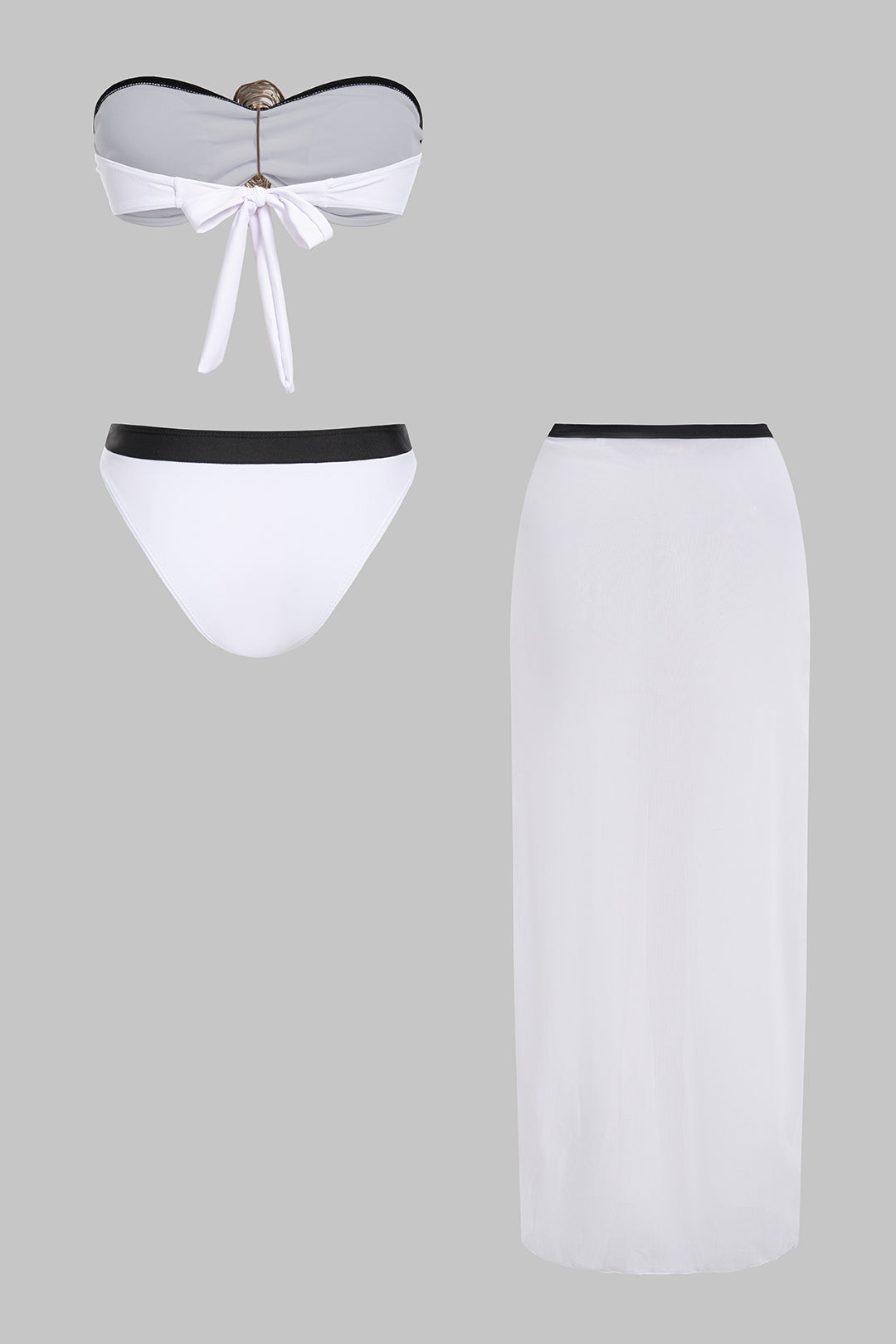 Pharıssa Contrast Metallic Strapless Bikini Set