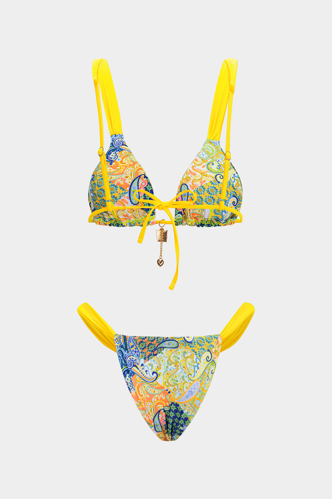 Pharıssa Paisley Print Tie-Up Bikini Set