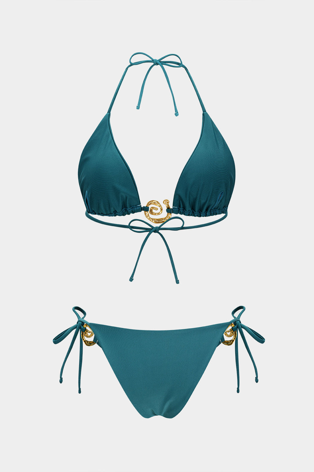 Pharıssa Turkuaz Spiral Detaylı Bikini Takımı