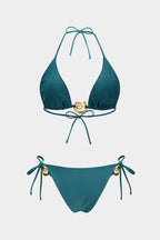 Pharıssa Turkuaz Spiral Detaylı Bikini Takımı