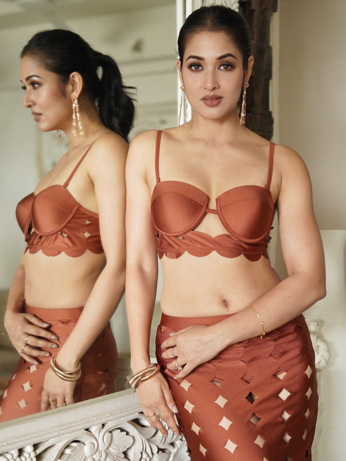 Pharıssa Romeo Bikini Top & Skirt Set