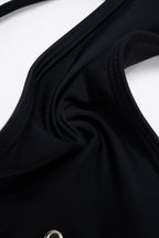Pharıssa Siyah Metal Halkalı Üçgen Bikini