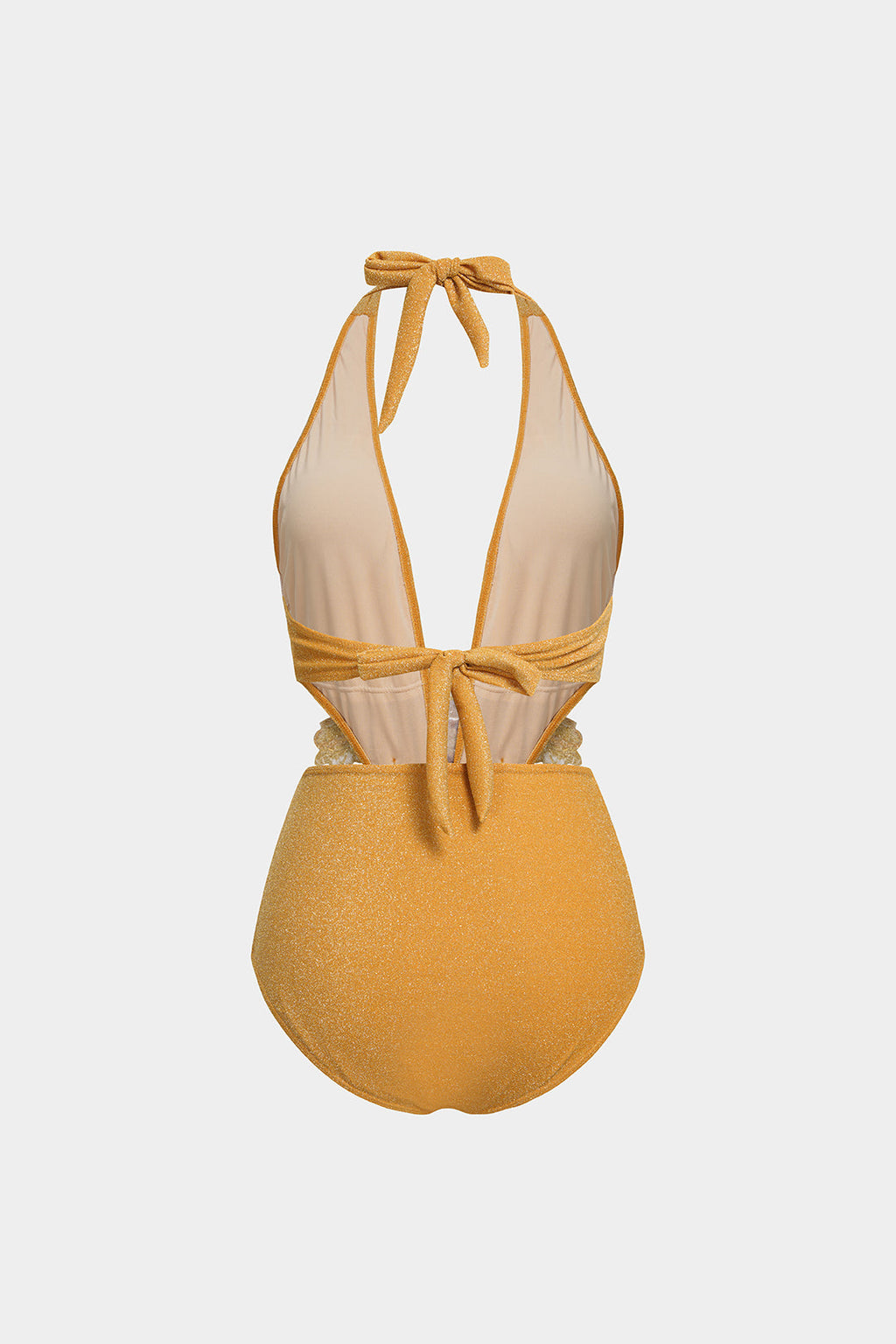 Pharıssa Gold Simli 3D Çiçekli Mayo