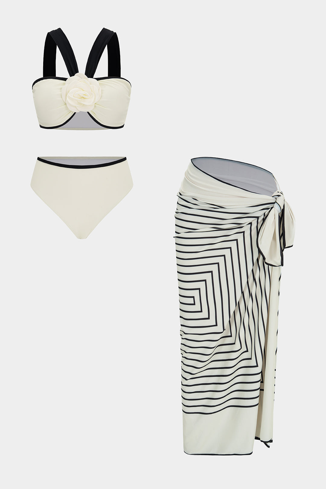 Pharıssa Çizgi Desenli Bikini Takımı