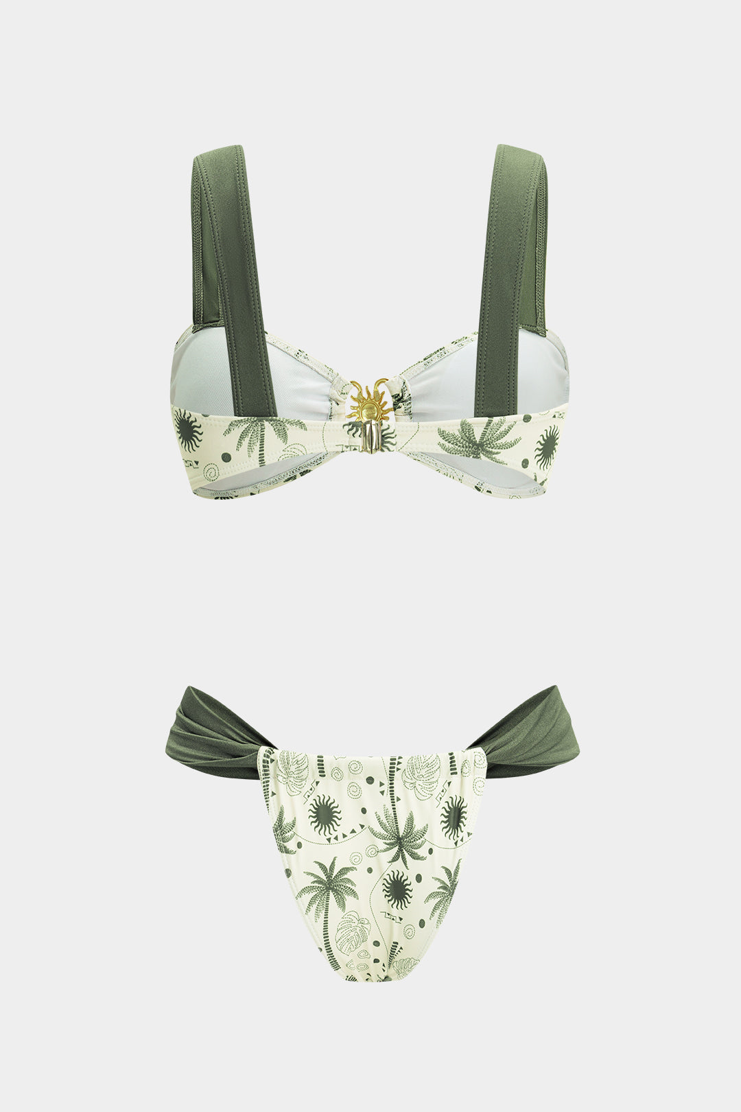 Pharıssa Contrast Coconut Palm Print Bikini Set