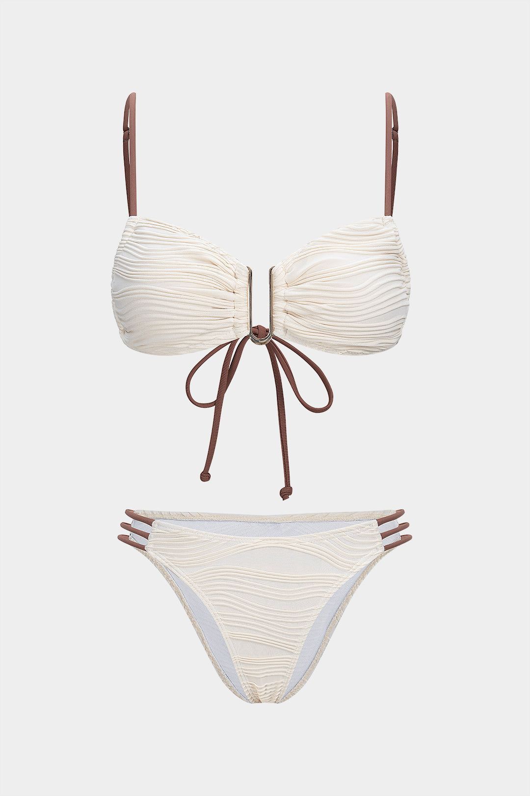 Pharıssa Ivory Mocha Contrast Bikini Set