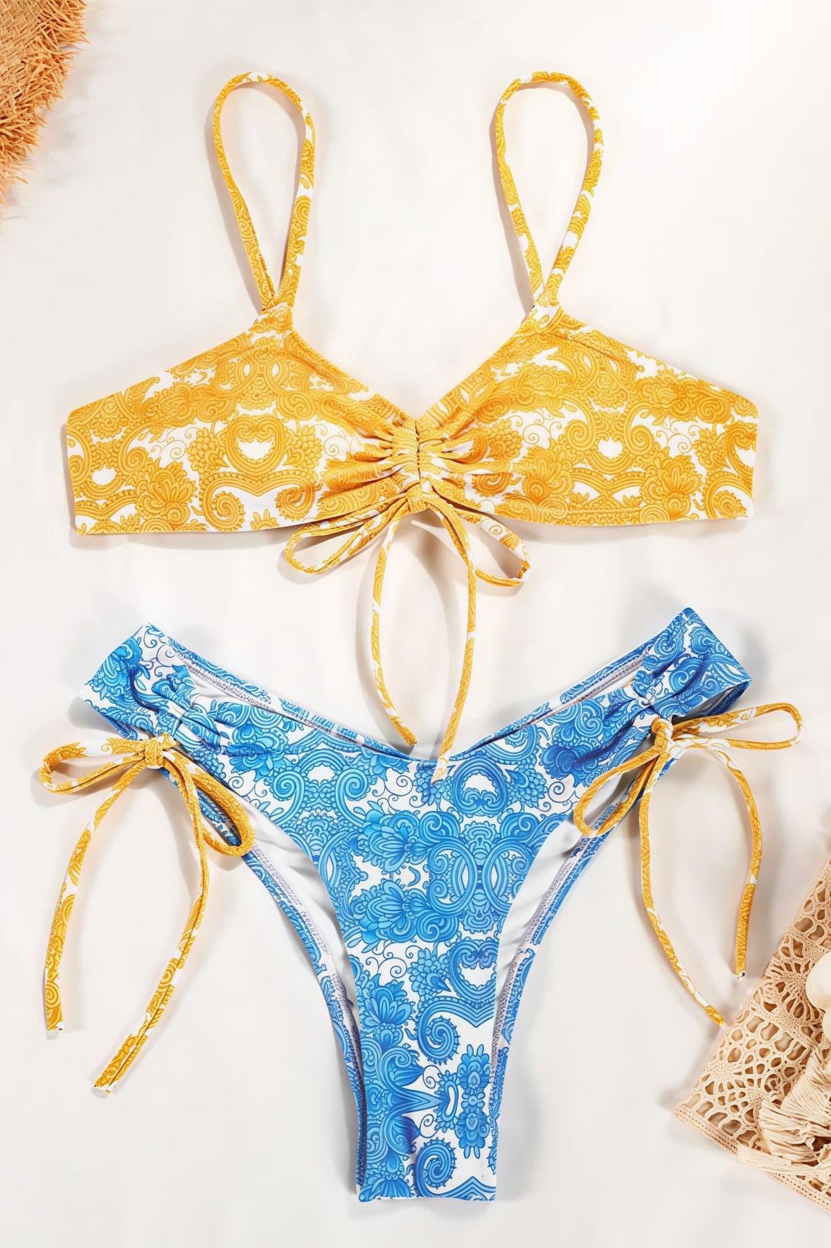 Pharıssa Chic New Color Print Halter Tie Back Bikini Sets