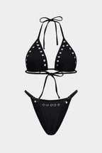 Pharıssa Siyah Metal Halkalı Üçgen Bikini