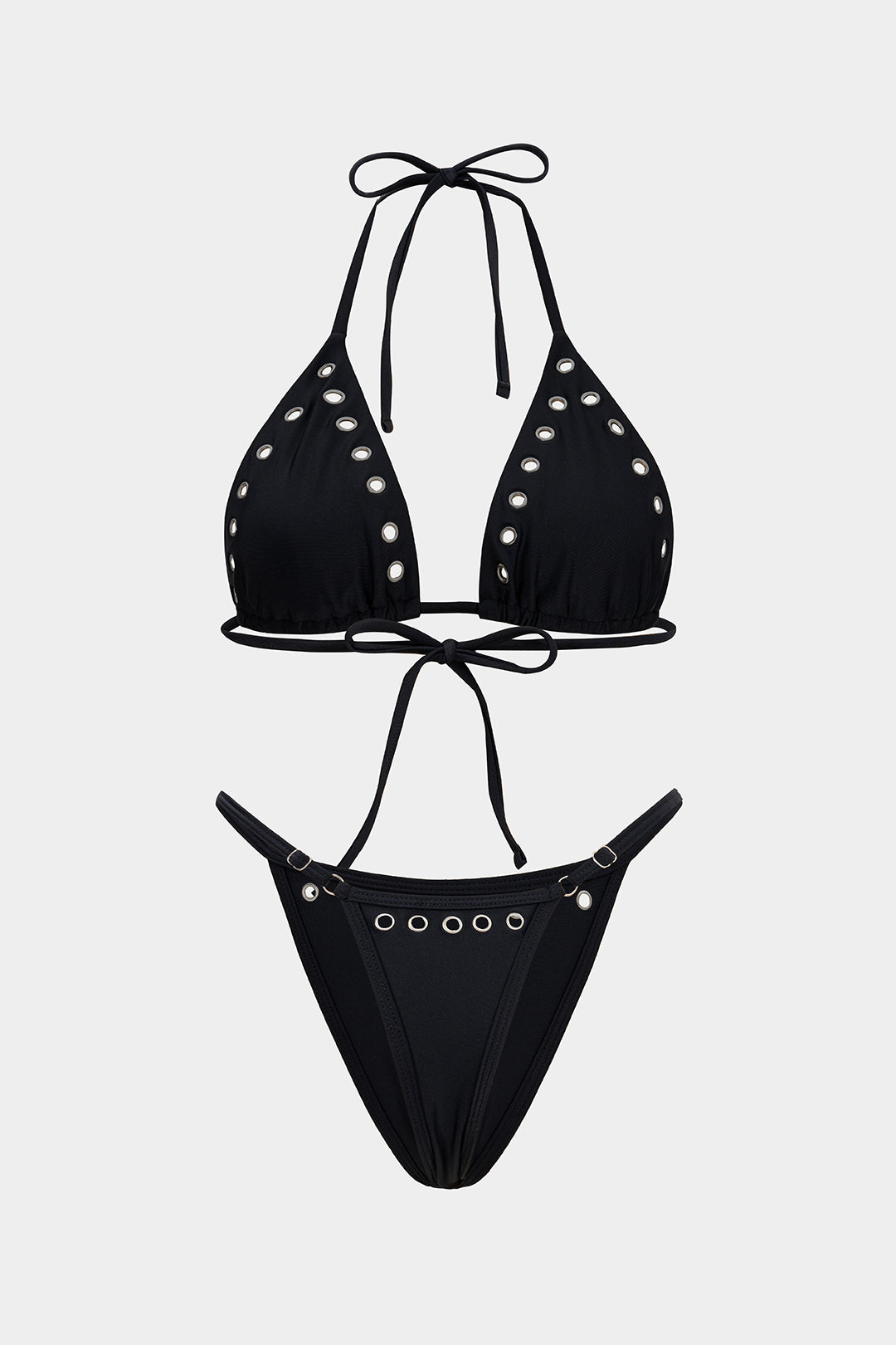 Pharıssa Siyah Metal Halkalı Üçgen Bikini