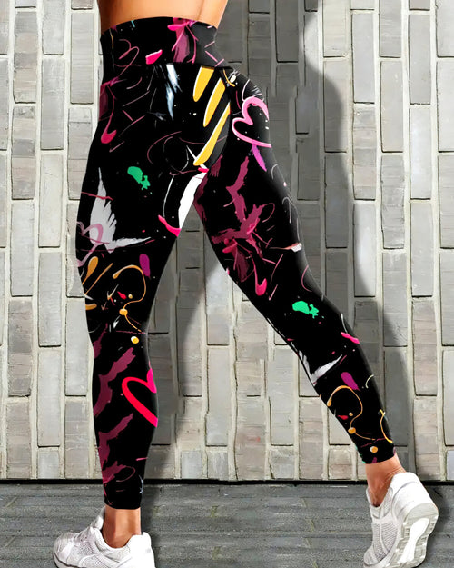 Pharıssa Abstract Love Leggings