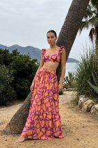 Pharıssa Mor Turuncu Bikini & Pareo Takımı