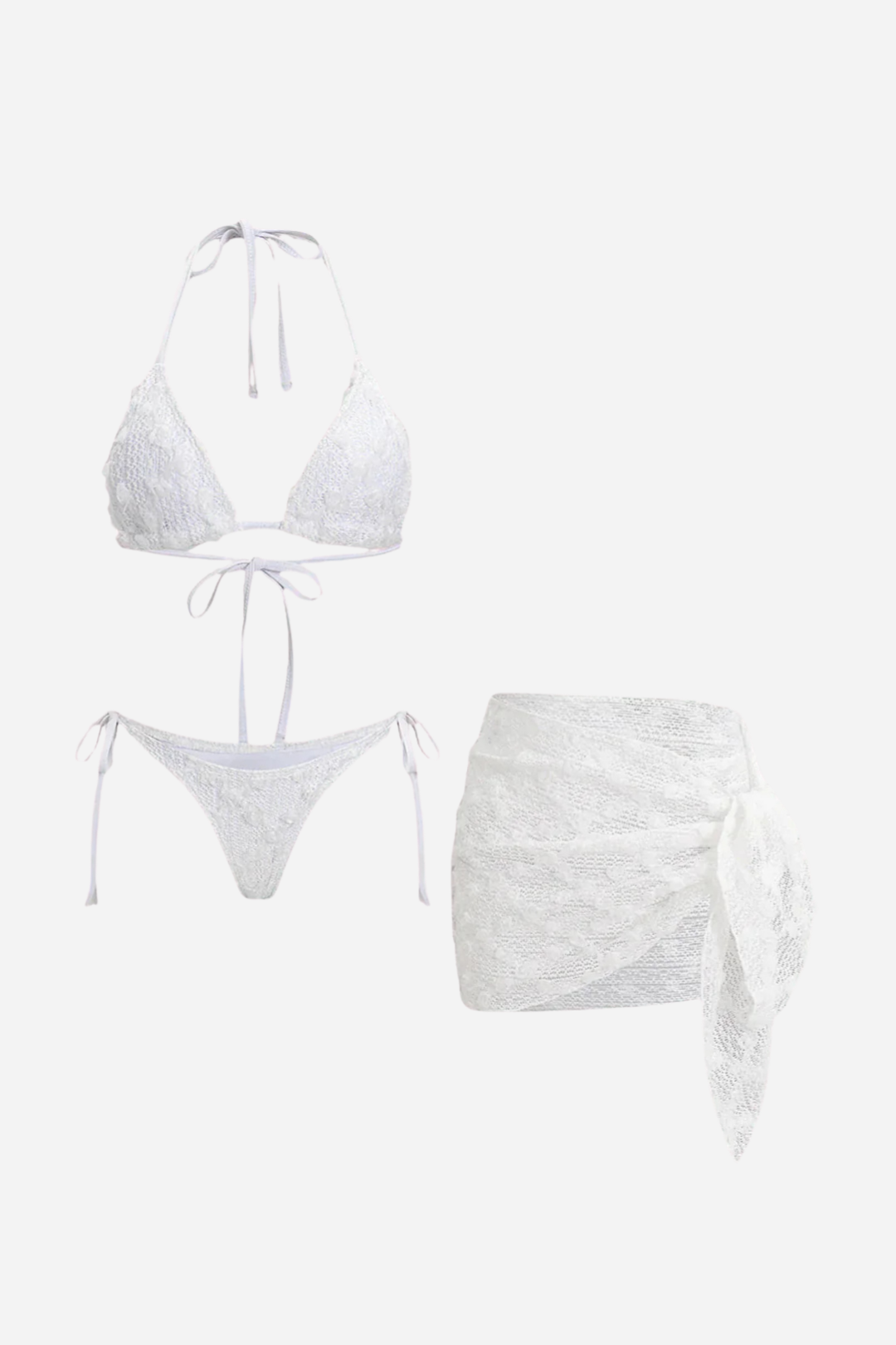 Pharıssa Angel White Bikini & Pareo Takım