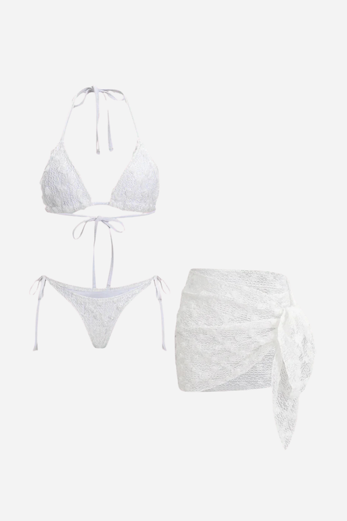 Pharıssa Angel White Bikini & Pareo Takım