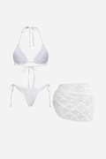 Pharıssa Beyaz Dantelli Bikini & Pareo Takımı