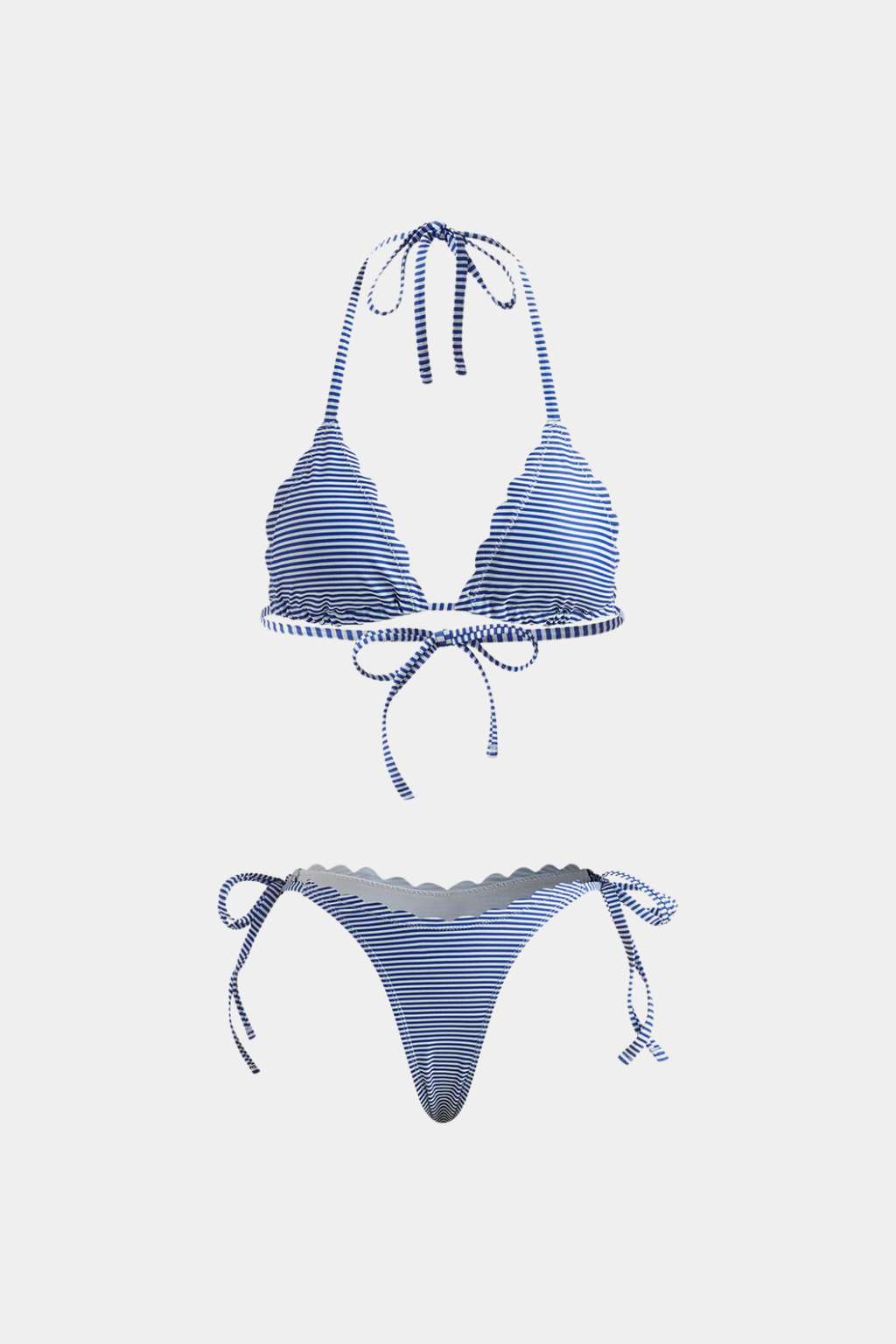 Pharıssa Mavi Beyaz Çizgili Bikini