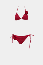 Pharıssa Bordo Güllü Bikini Takımı