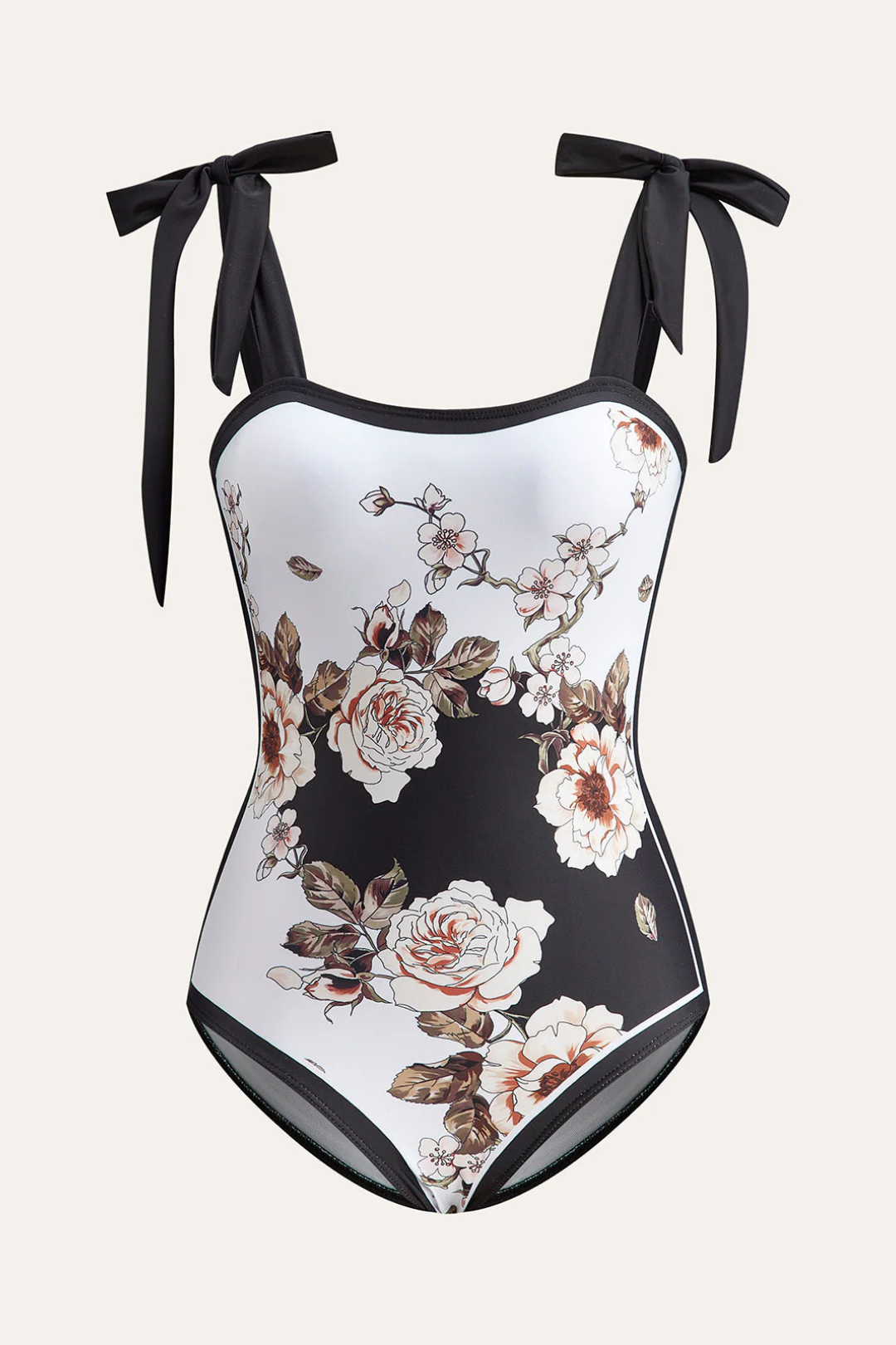 Pharıssa Floral Tie-Shoulder One-Piece Mayo & Pareo Takım