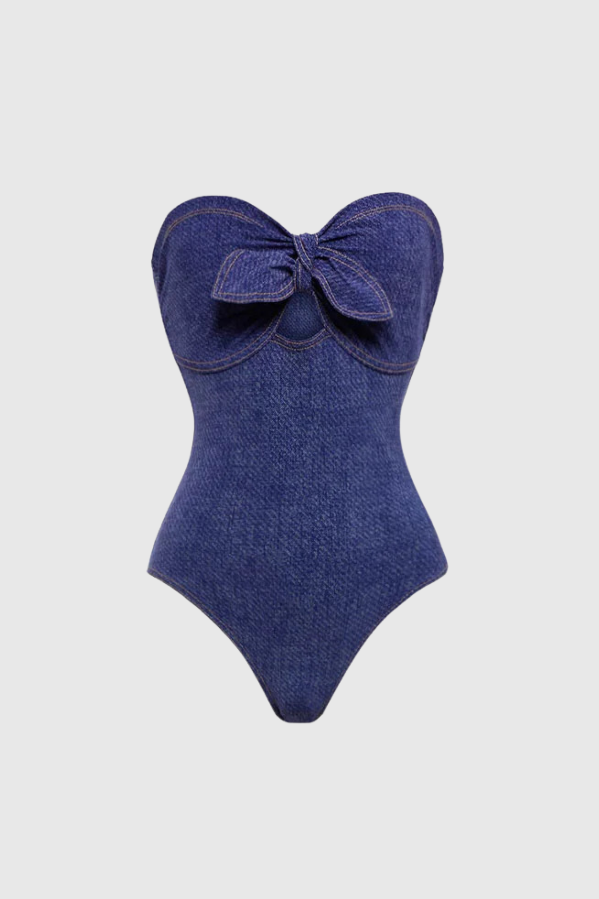 Pharıssa Denim Bow Swimsuit