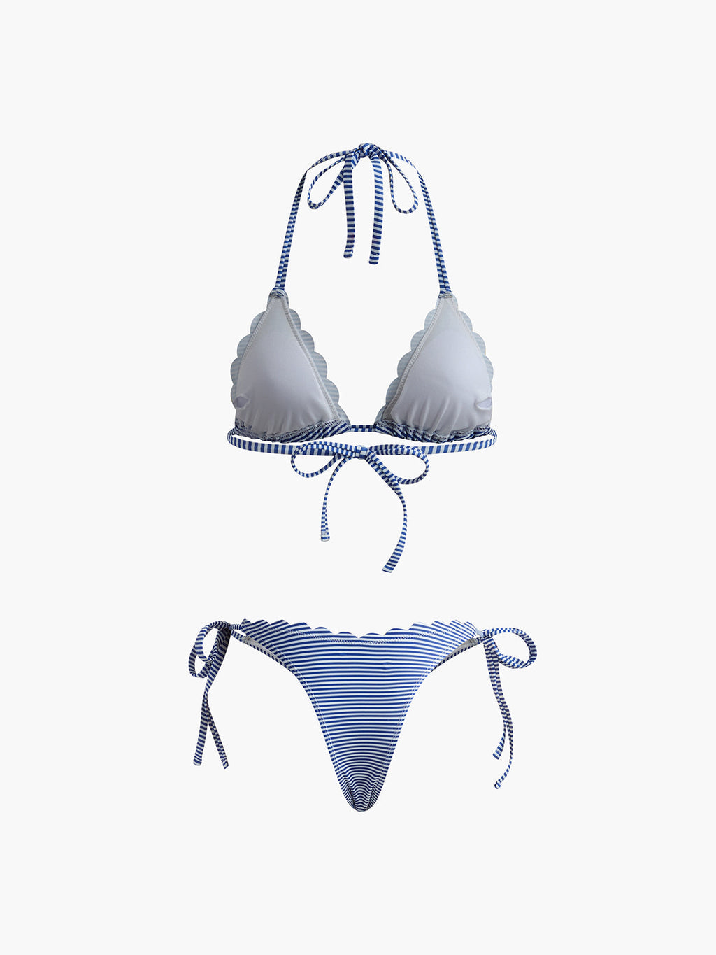 Pharıssa Mavi Beyaz Çizgili Bikini