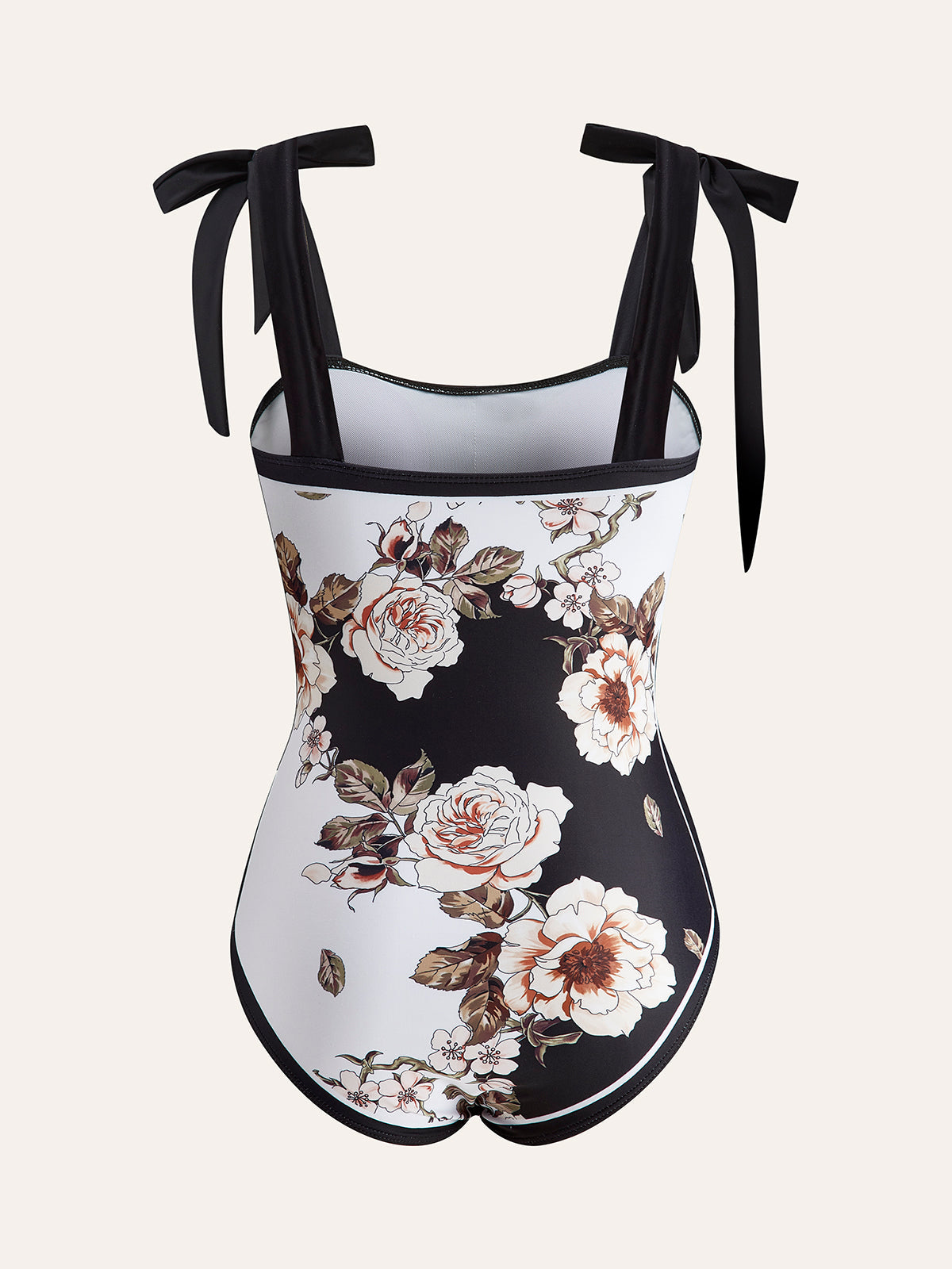 Pharıssa Floral Tie-Shoulder One-Piece Mayo & Pareo Takım