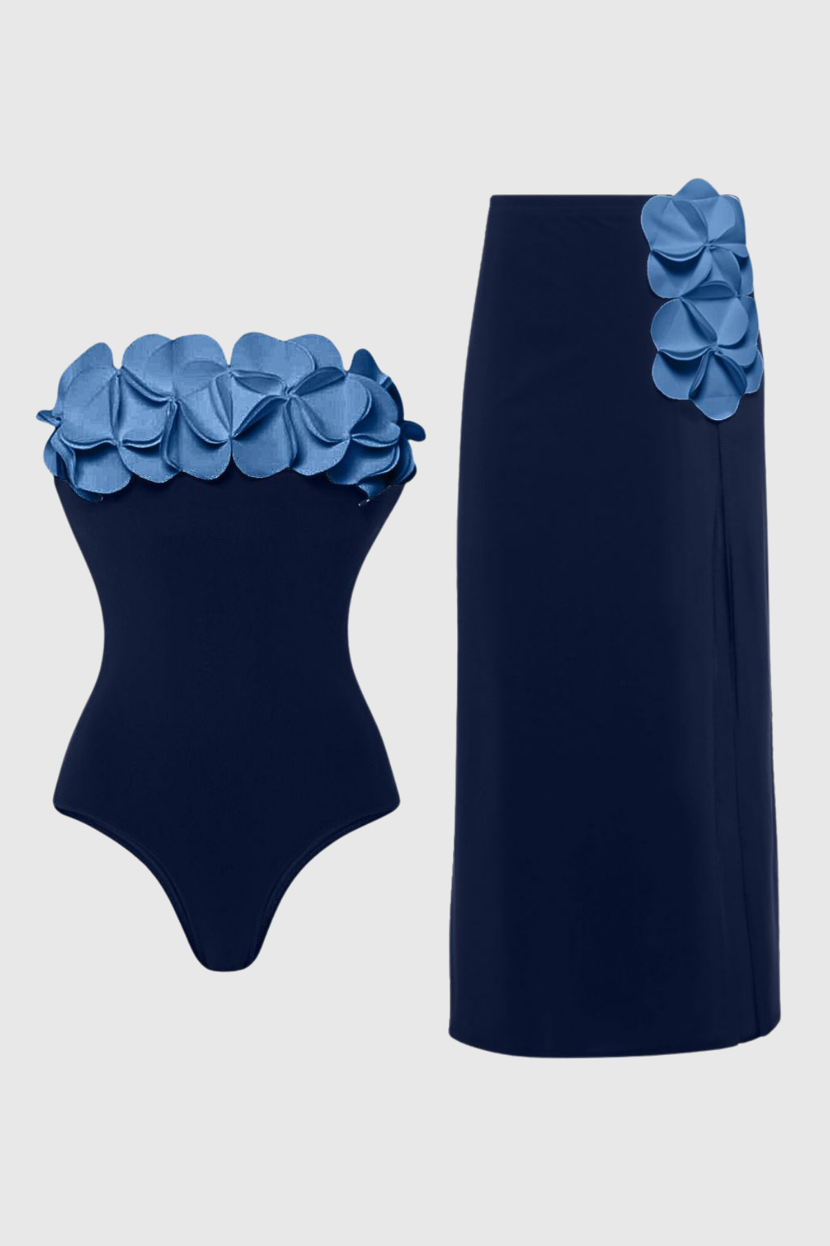 Pharıssa Camiel Flower Bodycon Mayo Pareo Takım