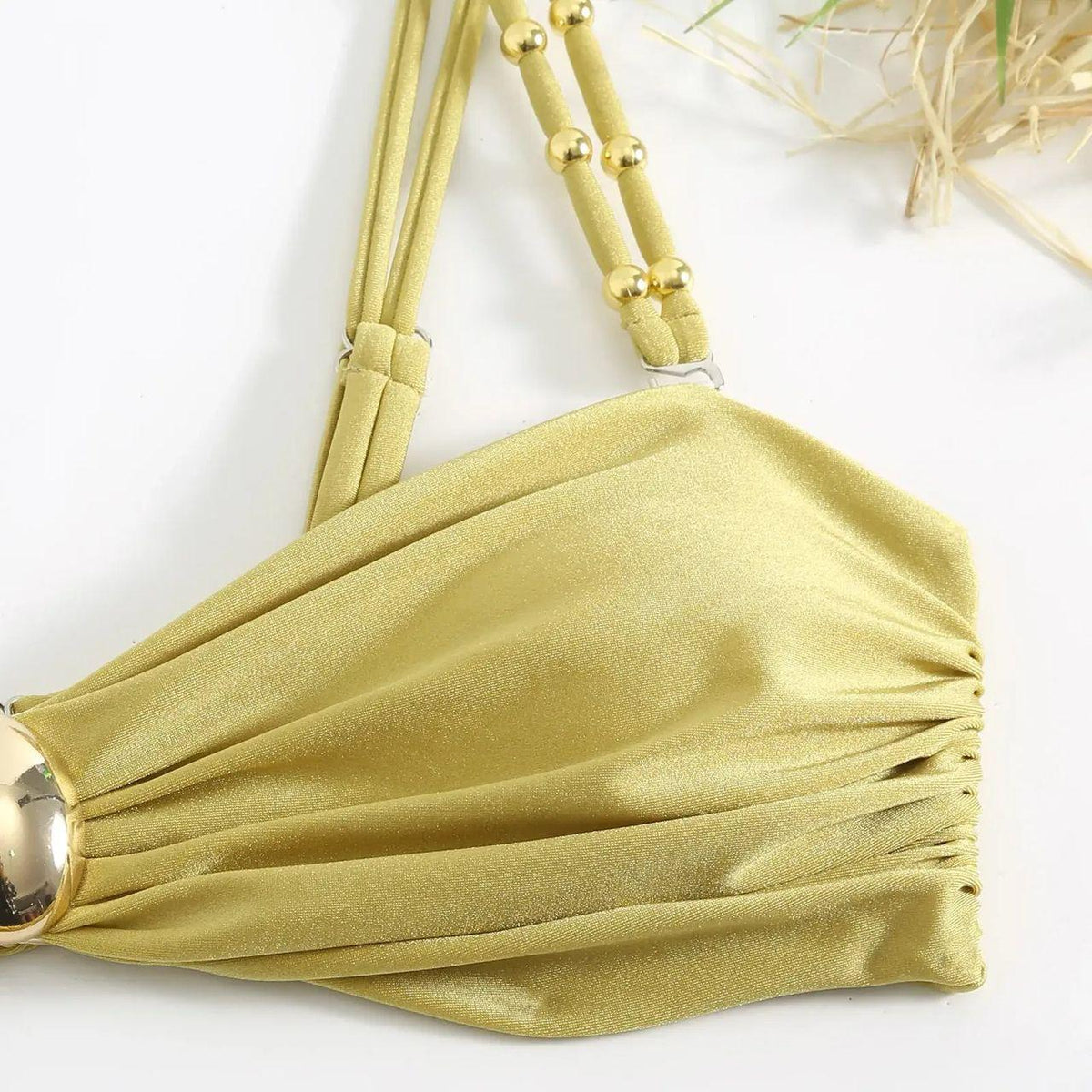 Pharıssa Dorel Gold Bikini & Sarong Set