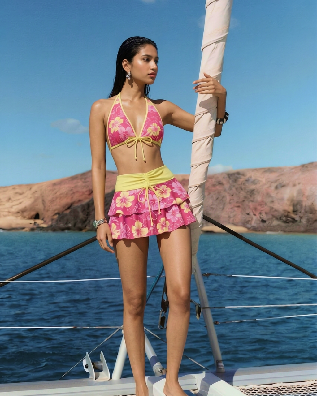 Pharıssa Felix Floral Bikini & Mini Skirt Set