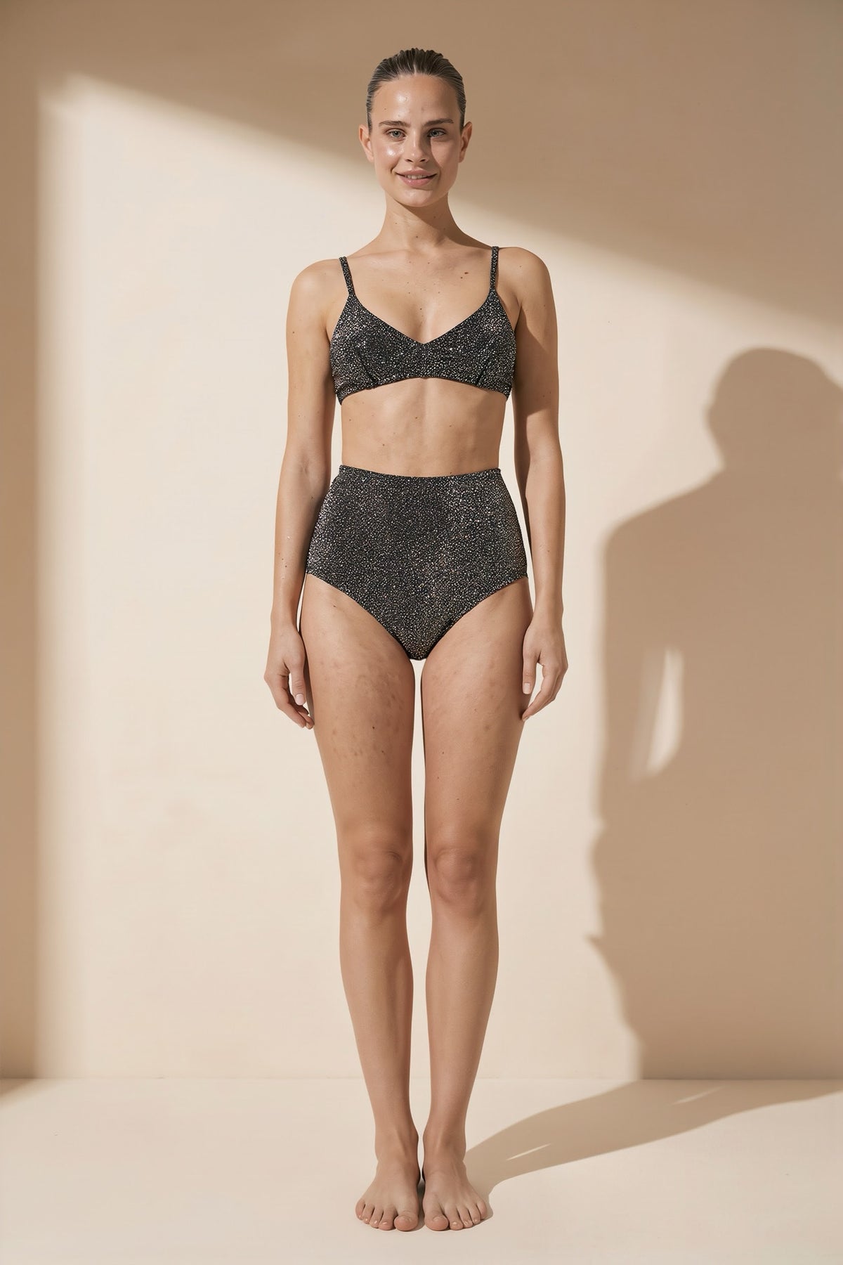 Pharıssa Simli Yüksek Bel Bikini Takımı
