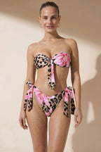 Pharıssa Leopar Çiçekli Bikini Takımı