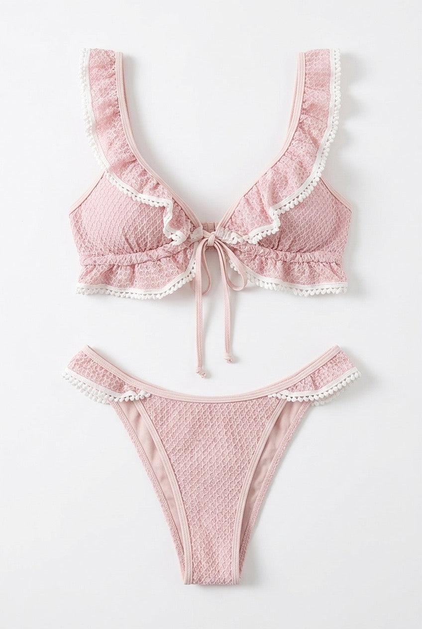 Pharıssa Dantelli Fırfırlı Bikini Takımı