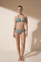 Pharıssa Turkuaz Tropikal Desenli Bikini