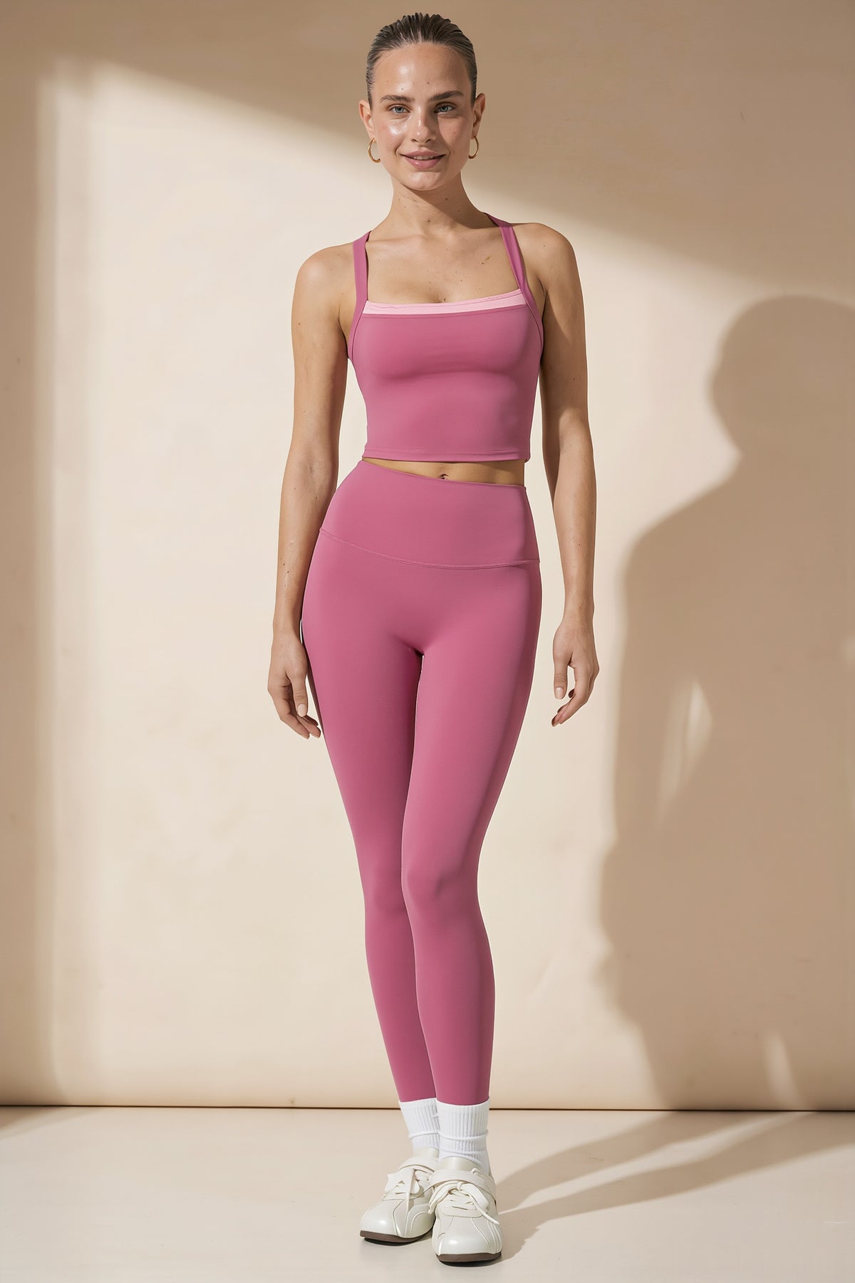 Pharıssa Berry Contrast Sculpt Legging Set